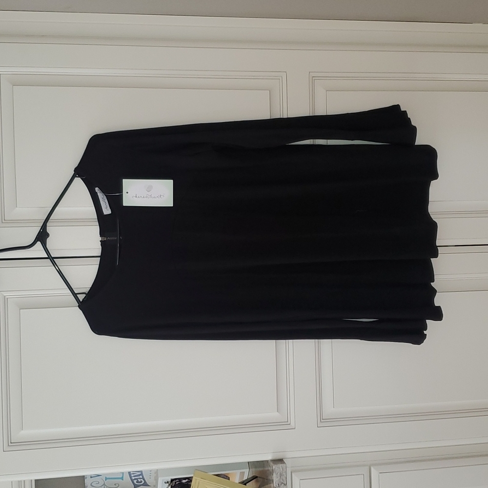 Knit short black dress